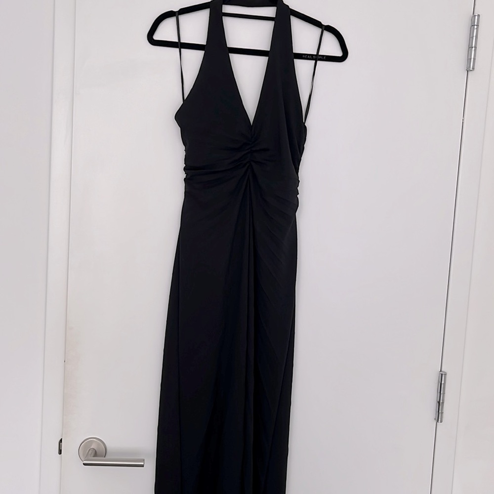Black Halter Top Long Gown